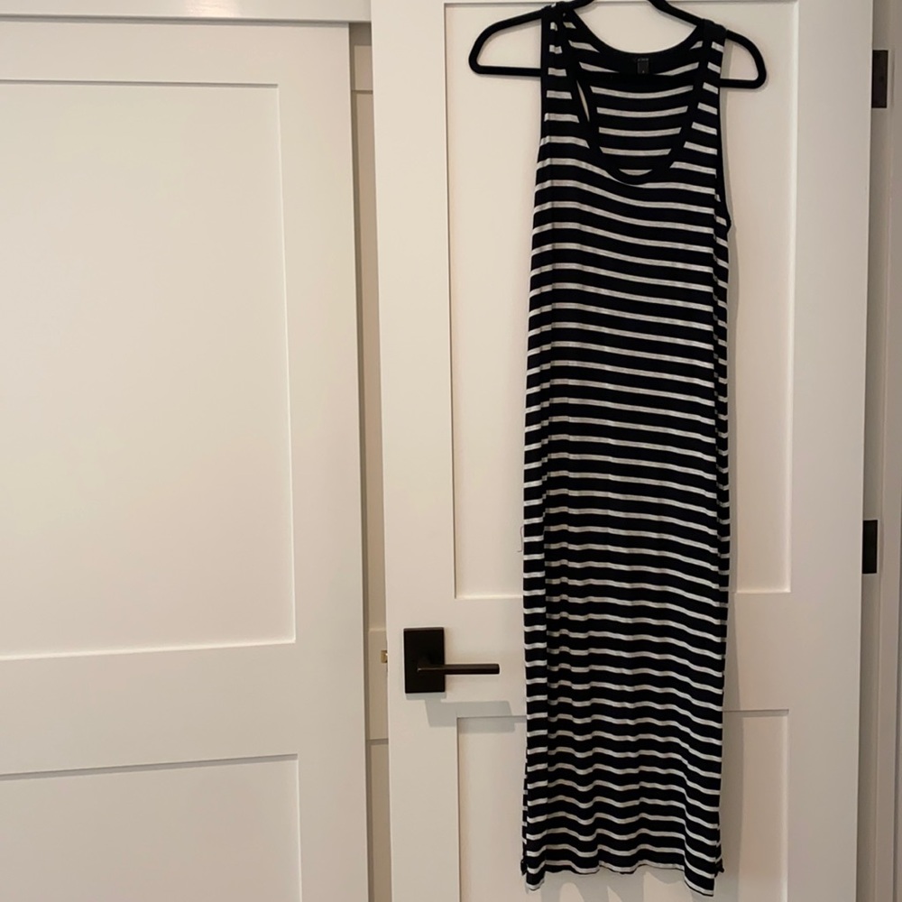 Black and White Striped Tank Maxi Dress - Picture 2 of 5